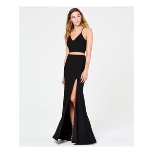NWT B DARLIN Womens Black Full-Length Mermaid Evening Skirt Size: 1\2